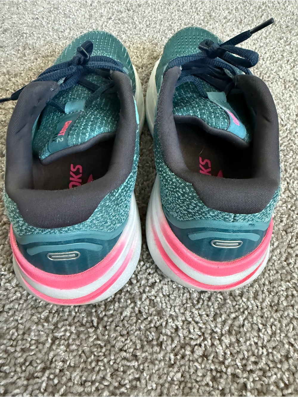 Brooks Women's Teal and Pink Athletic Running Shoes - Picture 5 of 16
